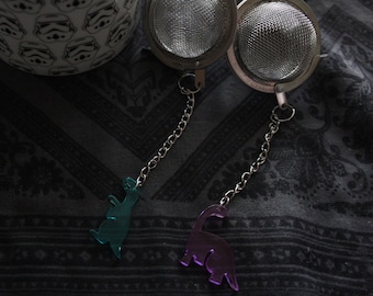 cute dinosaur tea ball loose leaf infuser strainer purple