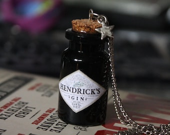 Small Gin bottle necklace glass