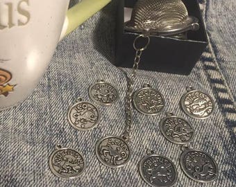 zodiac star sign tea ball loose leaf infuser strainer