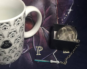 blue lightsaber tea ball loose leaf infuser strainer