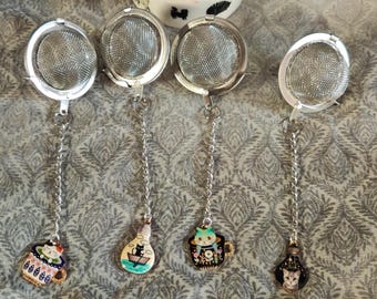 cats and tea tea ball loose leaf infuser strainer