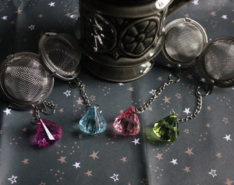 coloured gem tea ball loose leaf infuser strainer resin