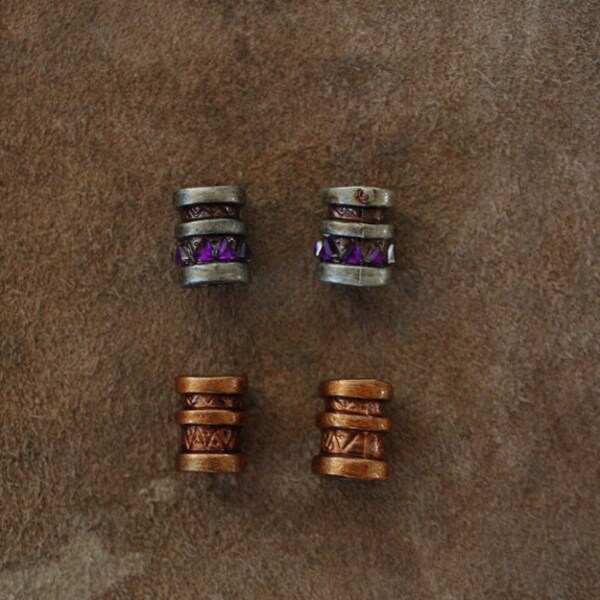 silver, copper, purple Dwarf, Viking, Cosplay, LARP  hair, beard or moustache beads 4 set