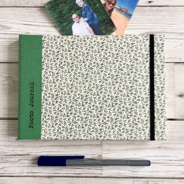Personalisiertes Scrapbook A5, Blaue Blätter - Fotoalbum, Tagebuch, Instagram-Album, quadratisches Album, kleines Scrapbook, leeres Scrapbook