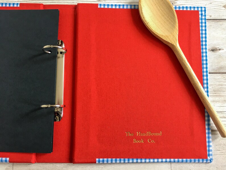 A4 Recipe Binder Blue Gingham Personalised Recipe Folder Etsy