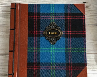 Tartan Wedding Guest Book, Square Guest Book, Blank Guest Book - Custom Guest Book Wedding, Guest Book Wedding Rustic, Scottish Wedding