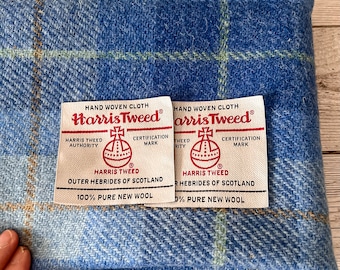 Harris Tweed Material - Blue Check Harris Tweed - 60x70cm - A069 - Isle of Harris - Craft Material - Applique Material - Patchwork Material
