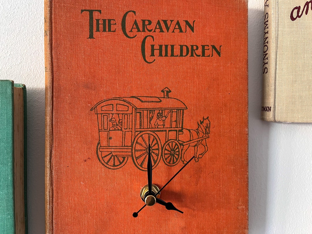 Clock Small Wall Clock Caravan Clock Orange Clock Book Etsy