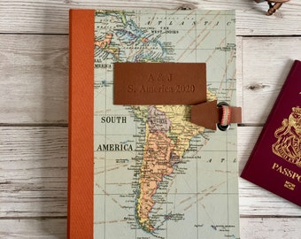 Personalised Travel Journal - Map Holiday Diary - Travel Gift - Travel Diary - Travel Planner Book - Cruise Travel Journal - Adventures