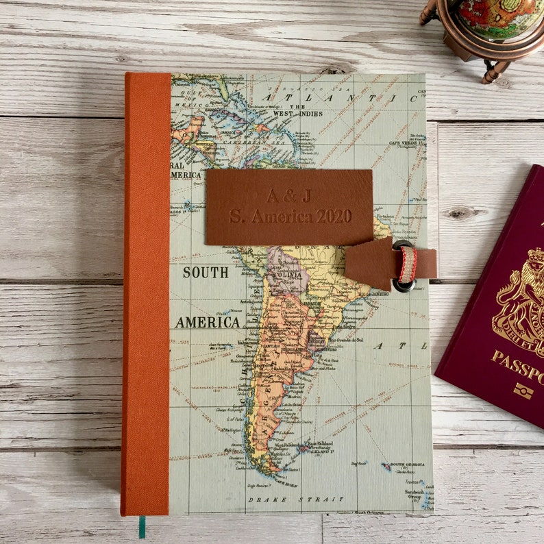 Personalised Travel Map Journal adventurers gap year gift image 0
