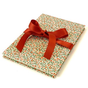 Leporello 12 x 17,5cm Einband italienisches Papier CARTA  VARESE Dekor "Blumenwiese orange