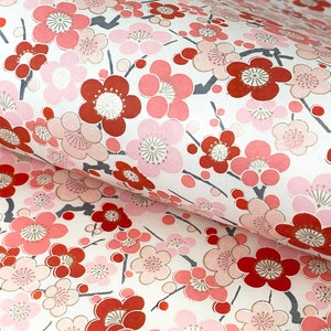Japanpapier CHIYOGAMI - Dekor 7464 - &quot;Kirschblüten rot&quot;