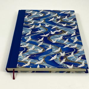 Chiyogami-notitieboek A4 – blanco boek met *Kraniche*-ontwerp, 192 pagina's