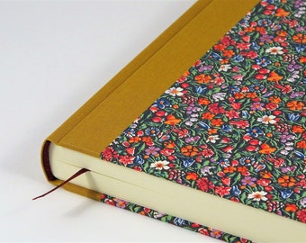 Floral Italian Paper Notebook: Linen Spine, Acid-Free Pages