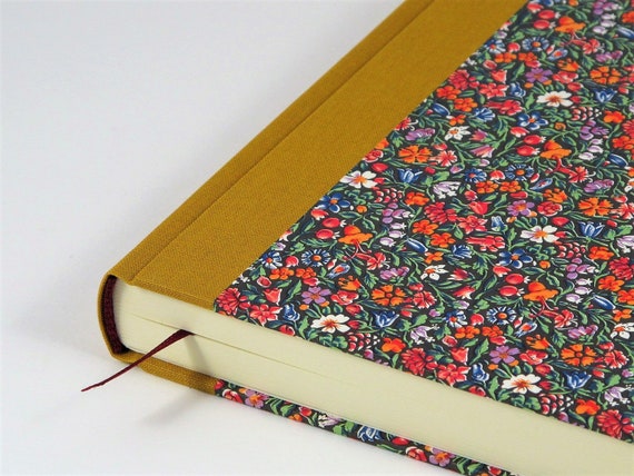 Floral Italian Paper Notebook: Linen Spine, Acid-Free Pages