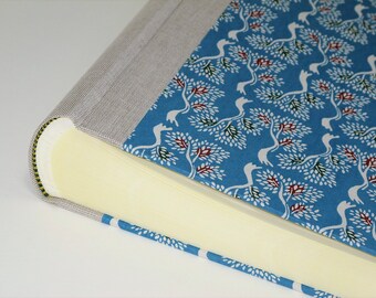 Fotoalbum 30x30 cm -  Einband Japanpapier KATAZOME, Dekor "LittleTrees"