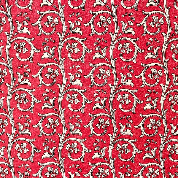 Geschenkpapier, Buntpapier in rot aus Italien - CARTA VARESE - Dekor 305 - "Ranken rot"