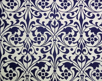 Italian Paper - CARTA VARESE Design B193 - "Decorative Ornament blue"