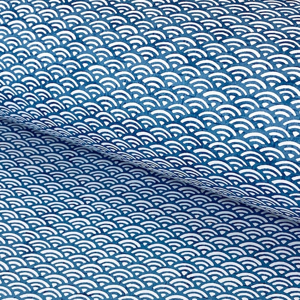 Papier japonais Chiyogami - Motif « Vagues bleues »