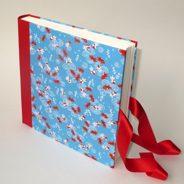 Photo Album 23 x 23cm (ca. 9x9")  - cover CHIYOGAMI Design "Koi-Teich"