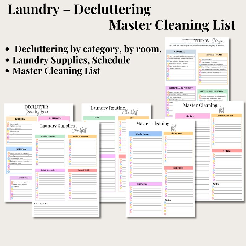 Ultimate ADHD Cleaning Planner Bundle, Printable Editable, Cleaning ...