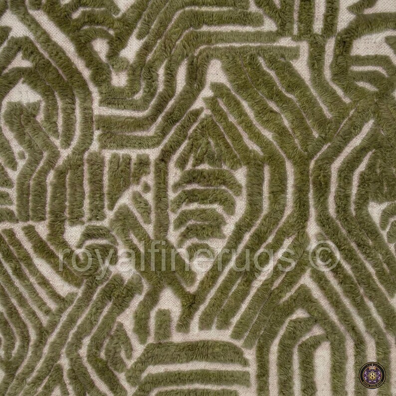 Hand Tufted Geometric Area Rug | Olive Green, Oatmeal Boho Modern ...
