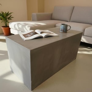 BLOCK Microcement Coffee Table | Grey Concrete Look, Minimalist Industrial Furniture