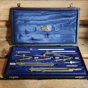 Vintage Reeves Sons Technical Drafting Set, Cartographer's Map Making Tools, Mid-Century Kit