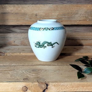 Crown Devon Vase Porcelain Hand Painted Chinese Dragon English Art Pottery