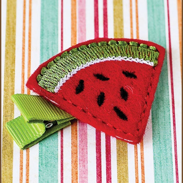 Watermelon Hair Clip Felt - Baby Hair Clippie - Felt Watermelon Clip - Picnic Hair Clip - Felt Clip