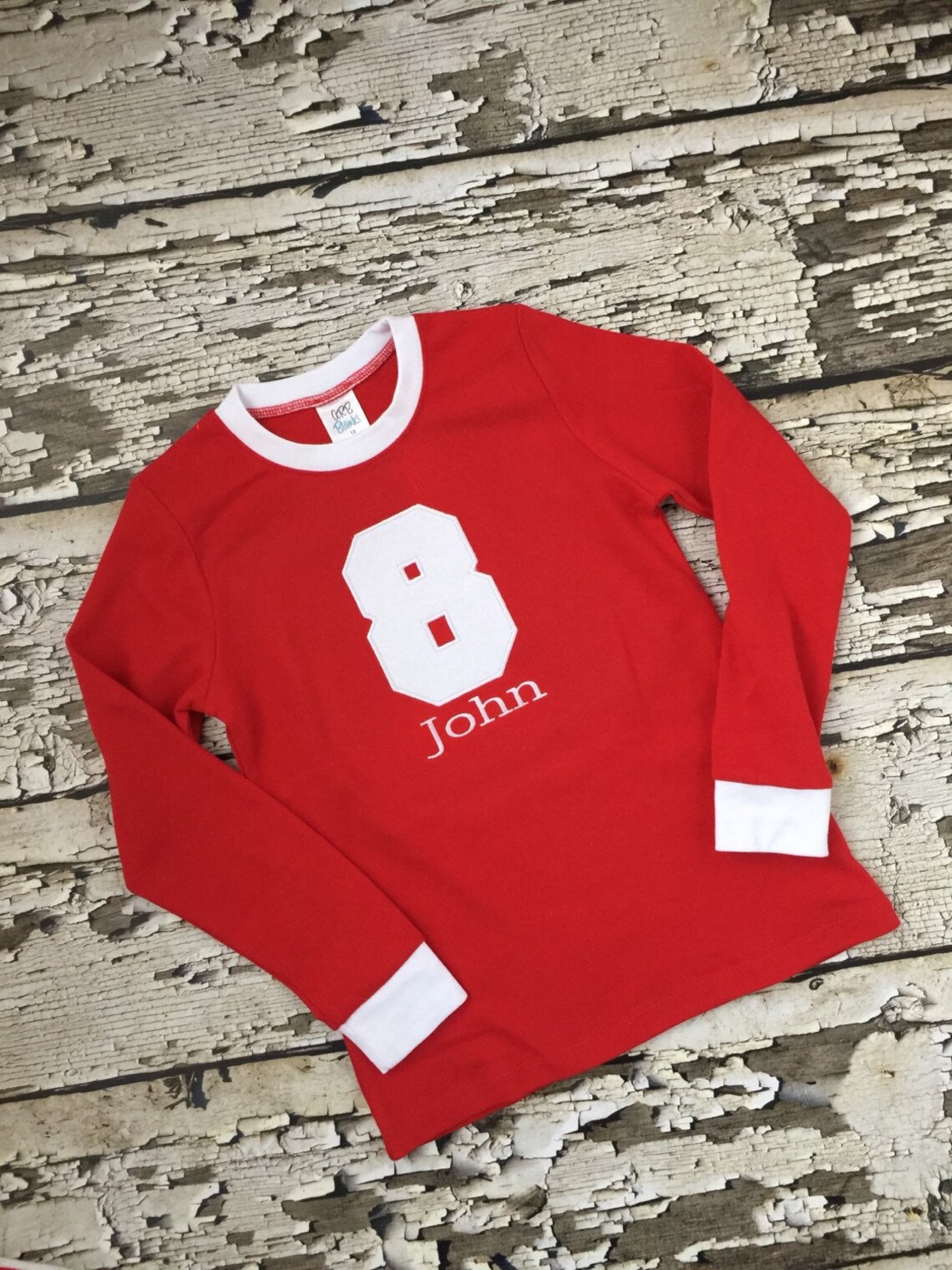 Birthday Pajamas Personalized Red/white Boys Monogrammed Etsy