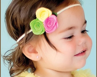 Pink Baby headband - Infant headband - Flower headband - Newborn headband - little girl headbands - Baby girl headband - Pink rose headband