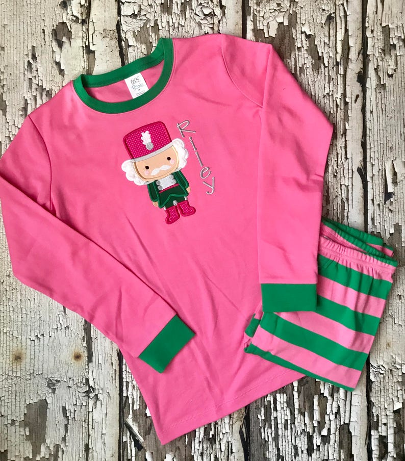 Pink Nutcracker Christmas Pjs Girl Nutcracker Pajamas Etsy
