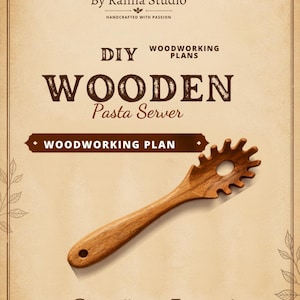 Modello per cucchiaio di legno per spaghetti fai da te / Progetto di falegnameria stampabile (download digitale)