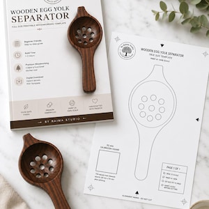 Wooden Egg Separator Template PDF | DIY Woodworking Plans | Printable Kitchen Tool Pattern | Full Size Digital Download
