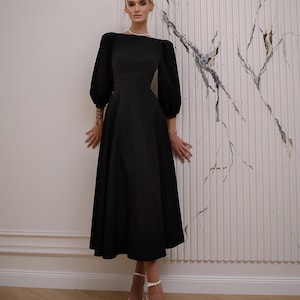 Black Midi Dresses for Funeral - Etsy Black Midi Dresses for Funeral - Etsy