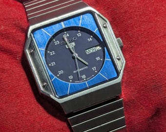 Vintage Seiko 5 Blue Dial Railway Time 4216 503A JUNE 1983 JDM