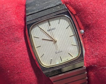 Vintage Rare Seiko Dolce 9531-5140 Tungsten Carbide Rose Gold Golden Honeycomb Dial 29MM MAR 1991 JDM