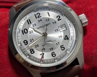Vintage Hamilton Khaki Field Automatic 42 MM White Dial ETA 2824-2 SWISS