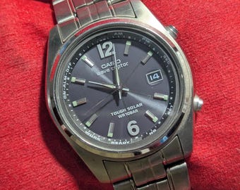Vintage Casio Wave Ceptor WV0-110TDJ Tough Solar Radio Wave Quartz 40MM Men's Dress Watch