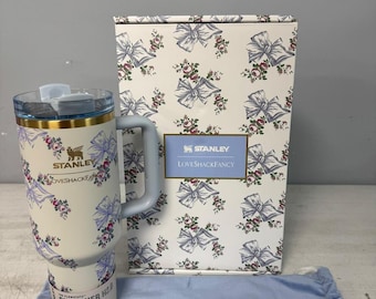 Stanley x Love Shack Fancy Tumbler 40oz Holiday Rosa Beaux Blue With Box