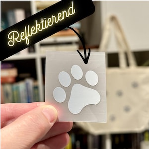 Reflecterende strijkpatches met pootafdrukken – set van 2, 3,5 x 3,5 cm, reflecterend, 1 stuk