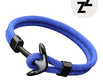 Men’s Anchor Bracelet – 4mm Nautical Rope String Bracelet, Handmade, Multiple Colors & Sizes