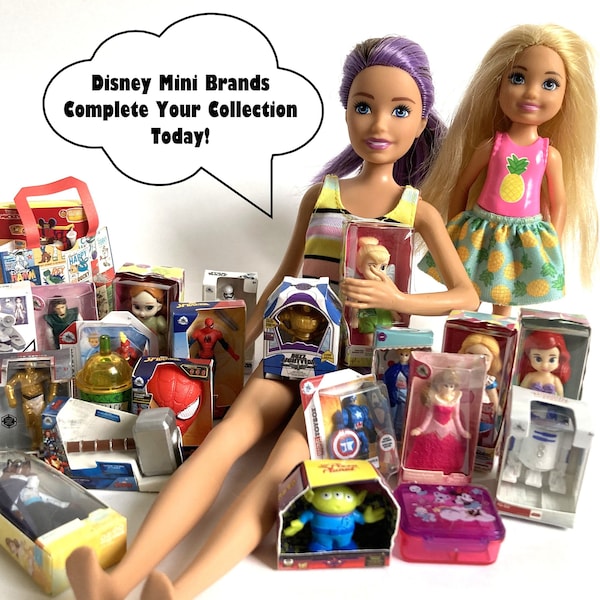 Mini Brands Barbie Disney Toy Miniatures - Dollhouse Miniatures - Miniature Craft Supplies - Tiny Toys - Micro Toys - ZURU - Disney Minis