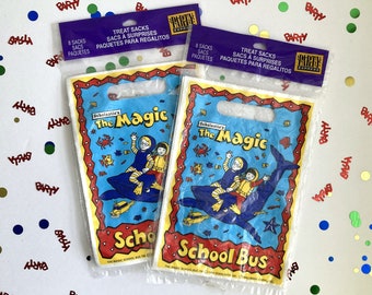 Vintage 1994 The Magic School Bus Party Favor Bags - Scholastic - Set of 16 in Total - In Original Packaging - Birthday Party Treat Sacks