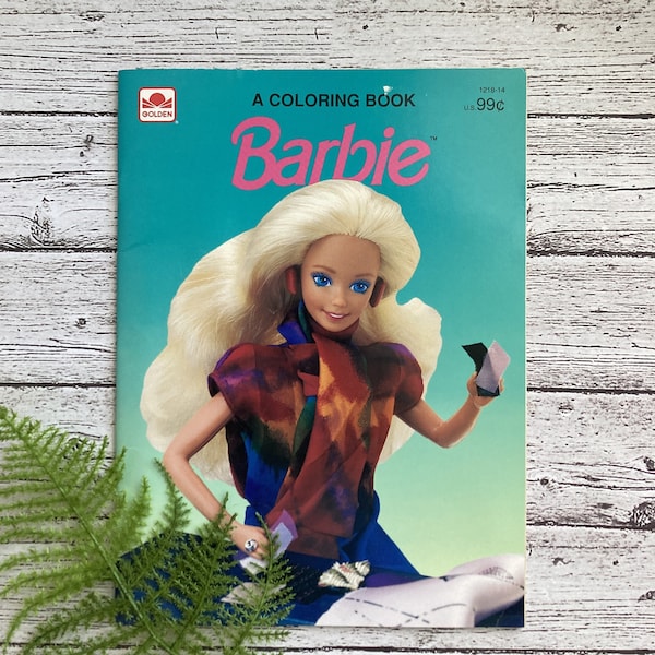 Vintage Barbie Coloring Book - A Golden Book Coloring Book - 1991 -  Unused Uncolored - Barbie Fashion Designer Coloring Book