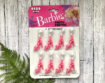 Vintage Barbie Party Favors - 1990 - Barbie Shoe Earrings - Vintage Barbie - Happy Birthday Barbie - Birthday Party Favors