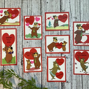 Set of 5 Random Vintage Yogi Bear Valentine's Day Cards 1989 Vintage Valentine's Day Cards Yogi Bear Boo-Boo Cindy Bear image 3