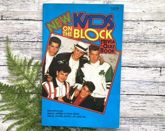 Vintage New Kids on the Block Trivia Quiz Book - NKOTB - 1990 - Contains 4 pages with light pencil writing out of 64 pages total