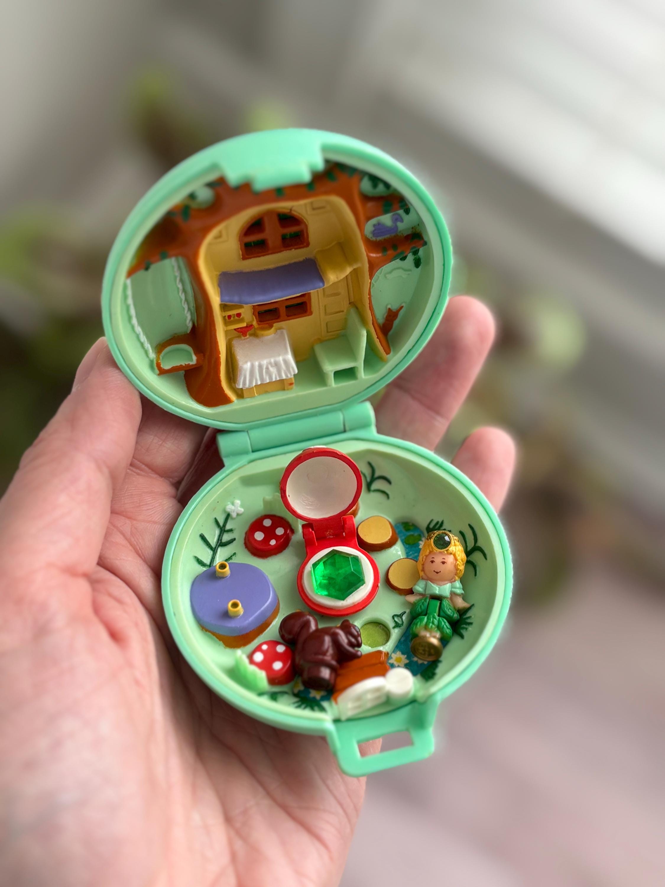 1992 Polly Pocket Jeweled Forest Compact • Complete Emerald